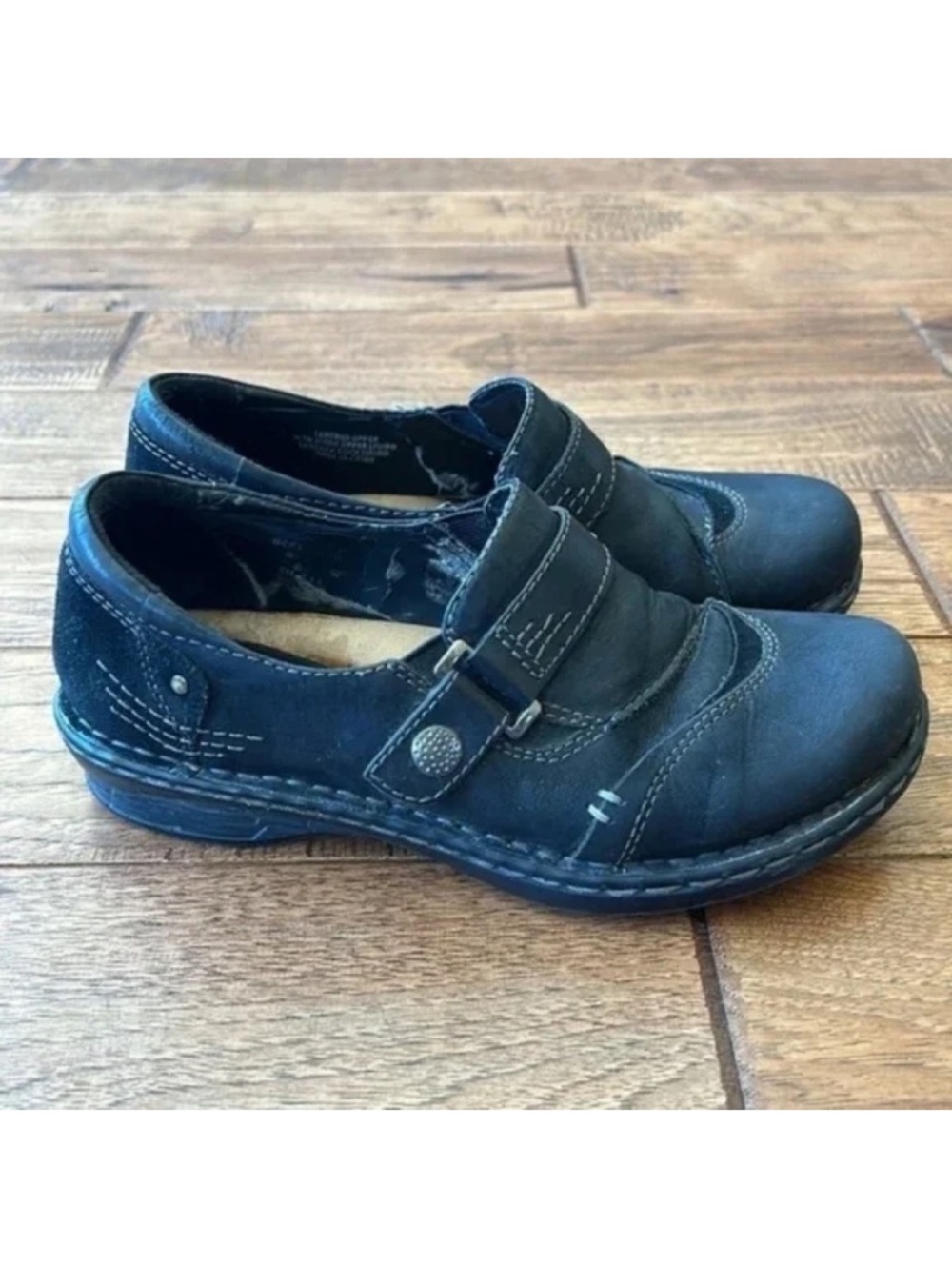 Earth Shoes Beetlebug Casual Slip On Shoes Buckle Detail Comfort Loafers Black 6